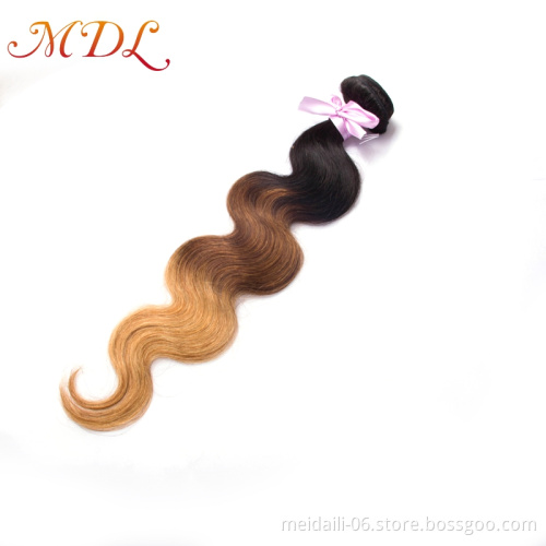 Virgin Peruvian Hair 7A grade Three Tone Ombre color Body Wave human hair bundles